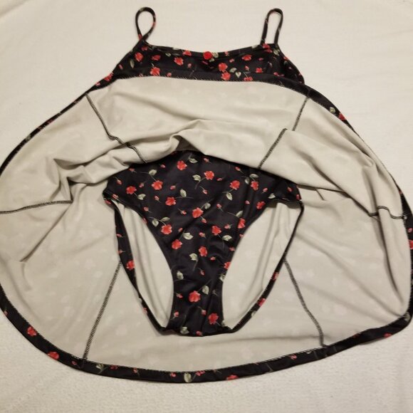 Vintage Rose One Piece Dress Bathing Suit Medium Made in Canada Suit Your Self! - Picture 6 of 14